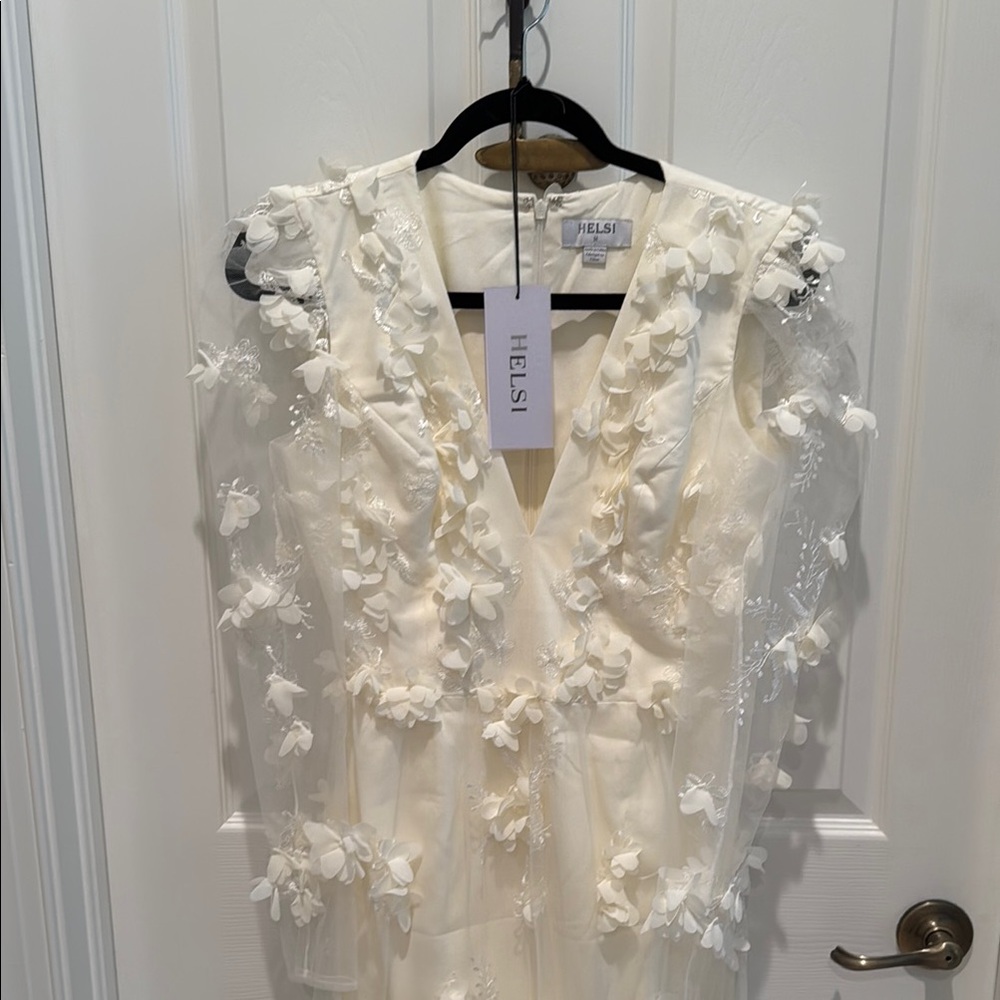 Anthropologie Helsi Blair Cream Floral Wedding Dress - Picture 2 of 8